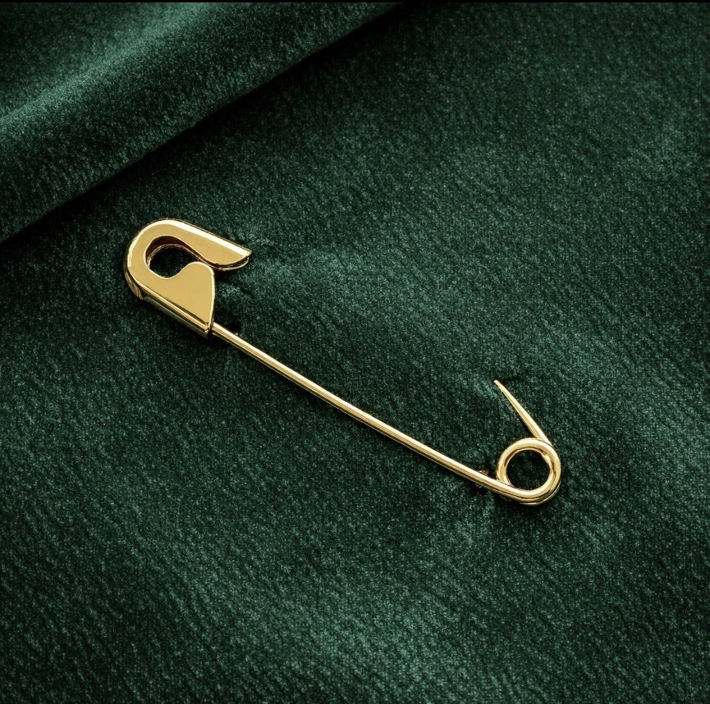 Gold Safety Pin Brooch-Minimal Elegant Accessory 1.25 Inches