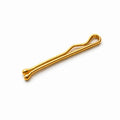 Minimalist solid gold bobby pin with smooth rounded ends on white background.