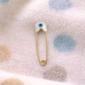 Gold Evil Eye Baby Pin Brooch-Protection Newborn Gift on baby blanket  - 24jewels