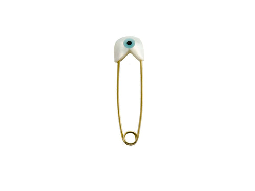 Gold Evil Eye Baby Pin Brooch-Protection Newborn Gift on white background - 24jewels