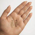 PaperClip Earrings Sterling Silver 3/4 Inches in a palm - 24jewels