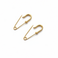 Small gold plated wire silver safety pin earrings with minimal industrial design 