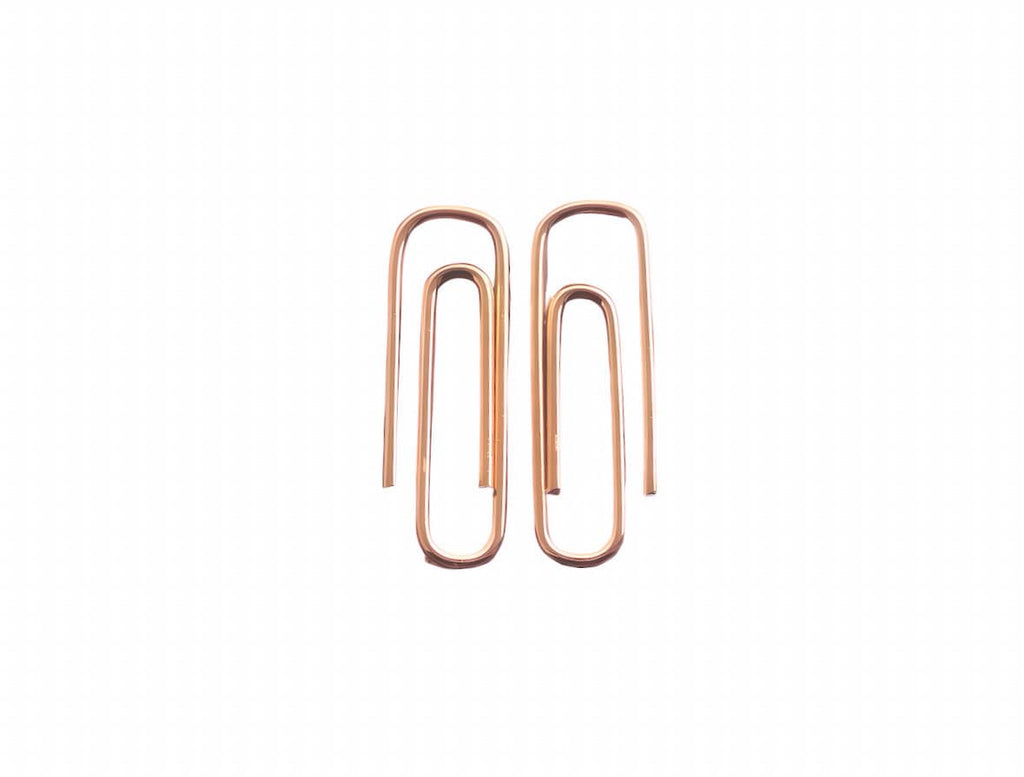 Pair Of Rose Gold PaperClip Earrings - 24jewels