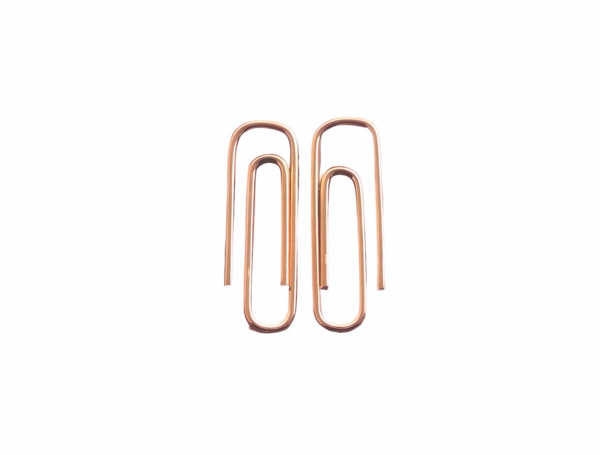 Pair Of Rose Gold PaperClip Earrings - 24jewels