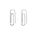 Sterling Silver PaperClips Earrings 1 Inch on white background - 24jewels