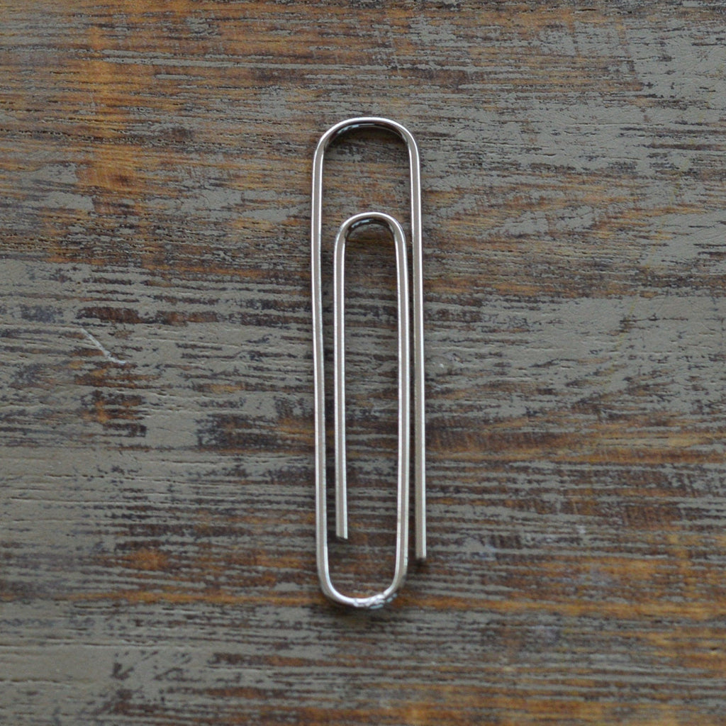 Gold Paper Clip Bookmark – 1.5” Minimalist Page Holder on wooden surface- 24jewels