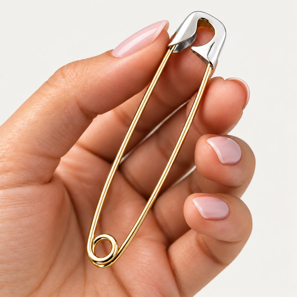 3 Inch Sterling Silver Safety Pin: Large Kilt Pin Brooch - 24jewels