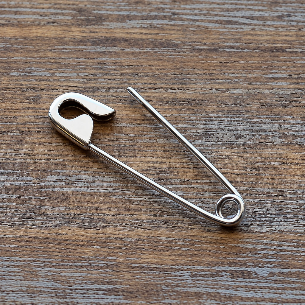 Gold Safety Pin Brooch:Edgy Minimalist Punk Inspired Pin - 24jewels