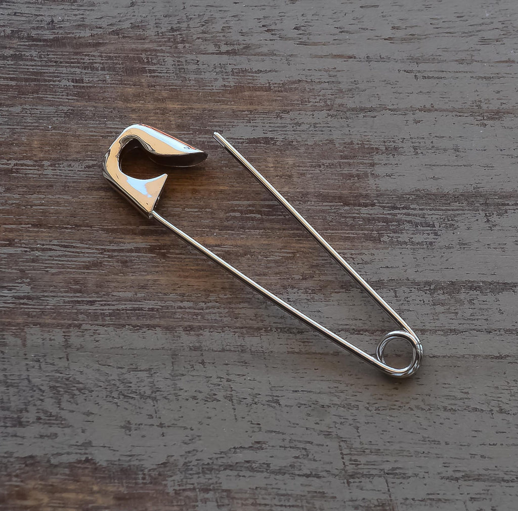 3 Inch Sterling Silver Safety Pin: Large Kilt Pin Brooch - 24jewels