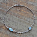 Sterling Silver Evil Eye Chain Bracelet: Dainty Protection Jewelry for Women - 24jewels
