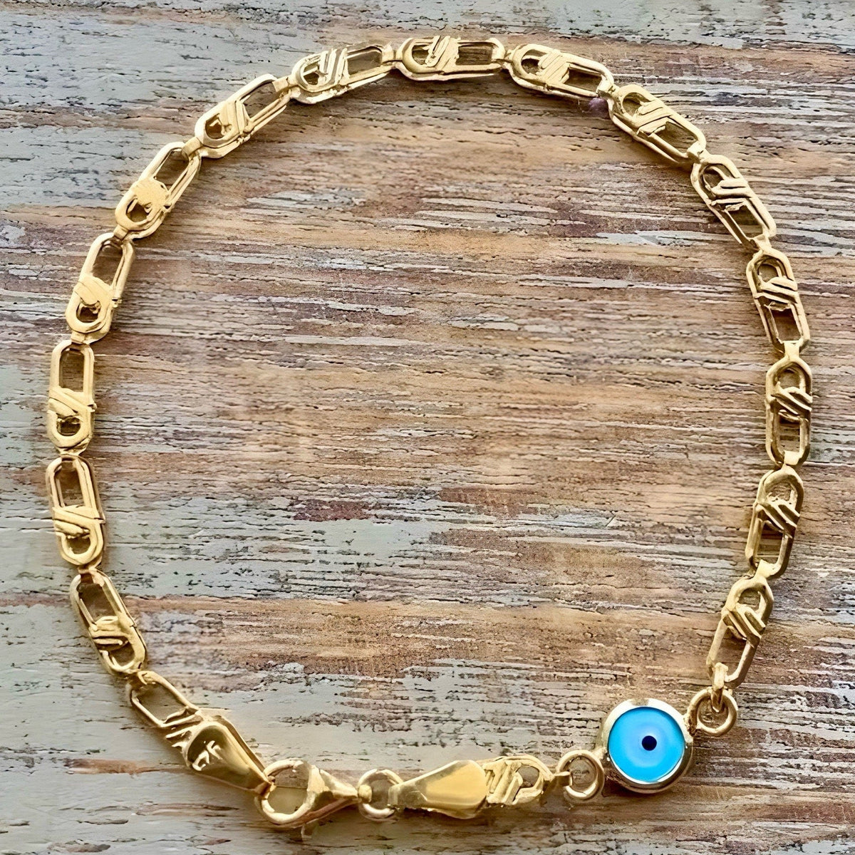 Gold Evil Eye Newborn Bracelet: Nazar Protection Jewelry for Infants - 24jewels