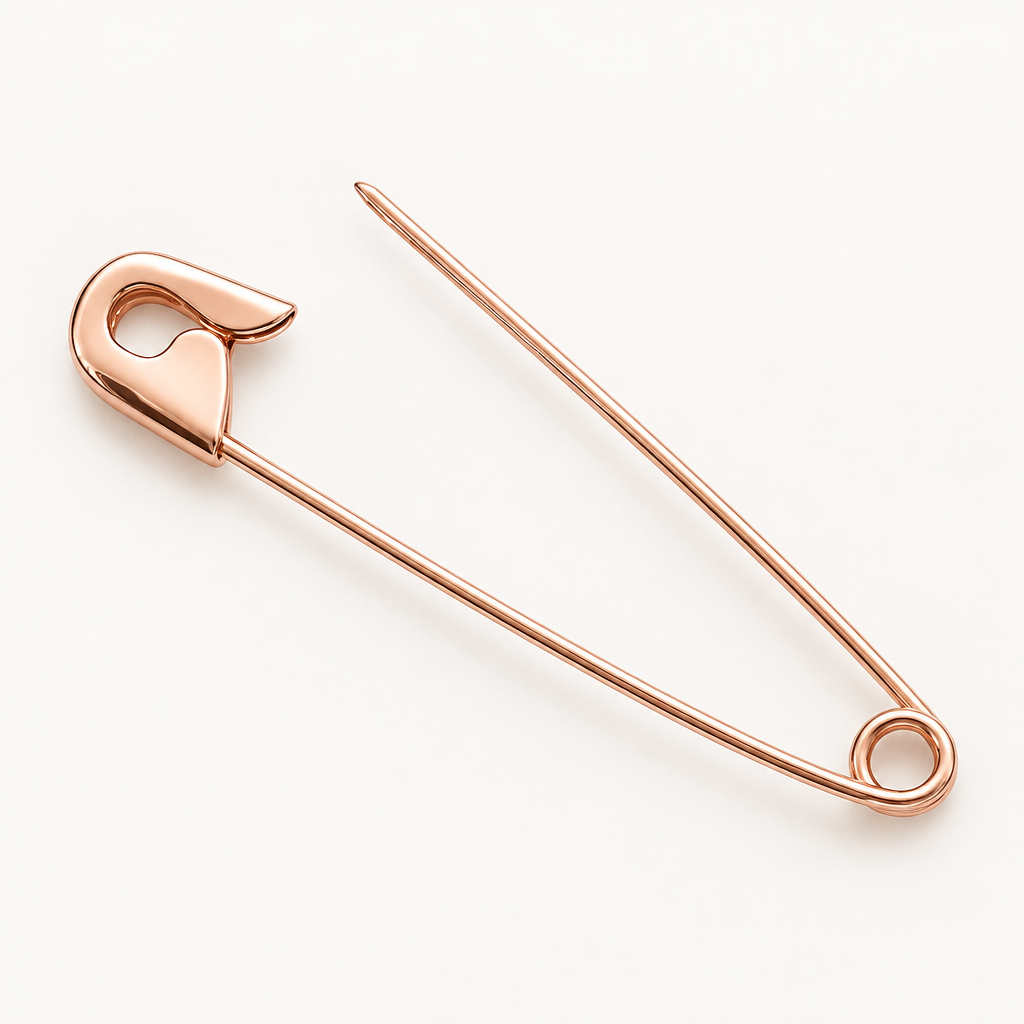 Gold Safety Pin Brooch-Minimal Elegant Accessory 1.25 Inches